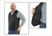 Mans Naked Leather Motorcycle Vest