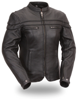 The "Maiden" Women's Sporty Leather Scooter Jacket