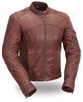 Womens Brown Leather Jacket FIL156SVTZ