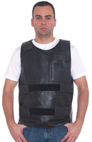 Mens leather bullet REPLICA vest, velcro straps