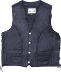 Mans Motorcycle Vest  Buffalo Nickel Snaps