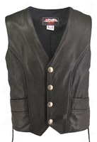 Men's Semi Perforated Biker Vest