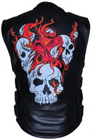 Men's Urban SWAT Style Vest with Reflective Skull Design 