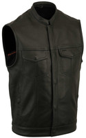 Mens SOA Leather Vest "Sharp Shooter"