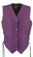 Women's Royal Purple Leather Vest