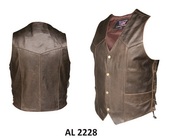 Men's Retro Brown side laced Vest in Buffalo