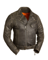 Mens Distressed Black Naked Leather Jacket