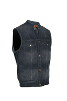 Men's Black Denim Single Panel Concealment Vest