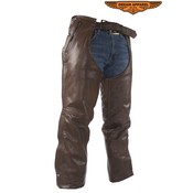 Brown Leather Chaps With Removable Liner