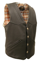 Men's Western Style American Bison Leather Vest