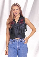 Ladies Red Rose Inlay Vests