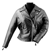 Ladies Black Leather MC Jacket