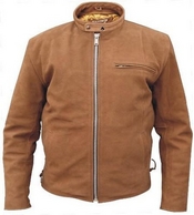 Mens Light Brown Leather Motrcycle Jacket