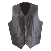 Retro Brown Leather Motorcycle Vest Side Laces