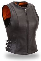 Women's Buckled Zip Front Vest