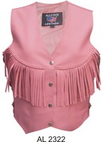 Ladies Pink vest with fringe