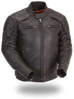 Men’s Vented Motorcycle Jacket w/blacked out highly Reflective Piping FIM235CFDZ