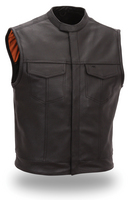 Men’s Concealed snaps scooter collar clean look Vest