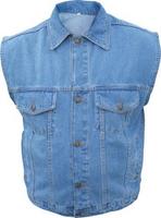 Mens Denim Sleevless Jacket Blue or Black