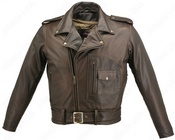 Men's D Pocket Distress Brown Biker Jacket