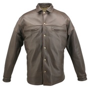 Distress Brown Leather Shirt