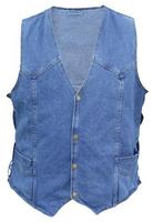 Men's Blue Denim Vest with side laces 