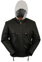 Men's Concealment Scooter Jacket with Removable Hoodie & Built In Gun Pockets 