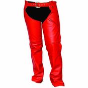 Ladies Red Leather Chaps