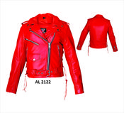 Ladies Red Leather Jacket