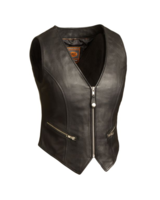 Ladies Zip Front Crop Leather Vest The Montana