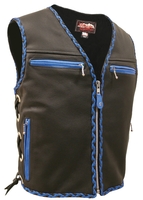 Mens Elite Braided Vest (Blue/ Black) 