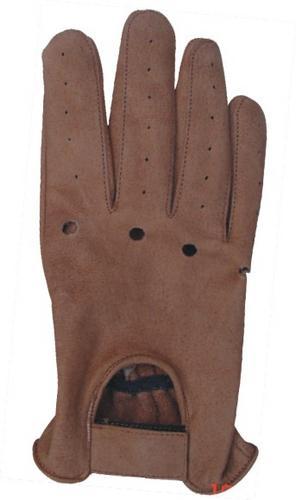 Brown Driving glove with Holes on the Knuckles & Velcro tab