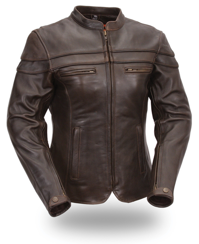 Ladies Brown Sporty Scooter Jacket