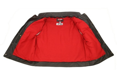 Liner in Red, Button snap Gun Pockets