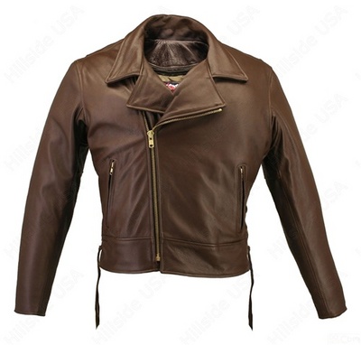 Men's Beltless Brown Biker Jacket