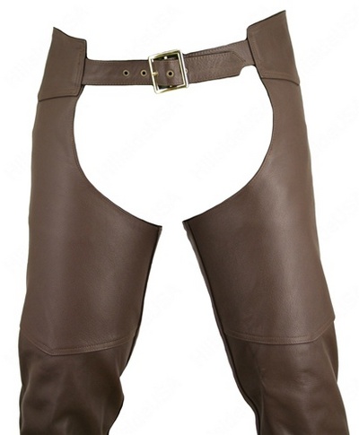 Double Stitched Leather Chaps (Brown)