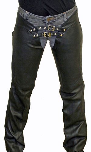 Low-Rise Cowhide Leather Chaps